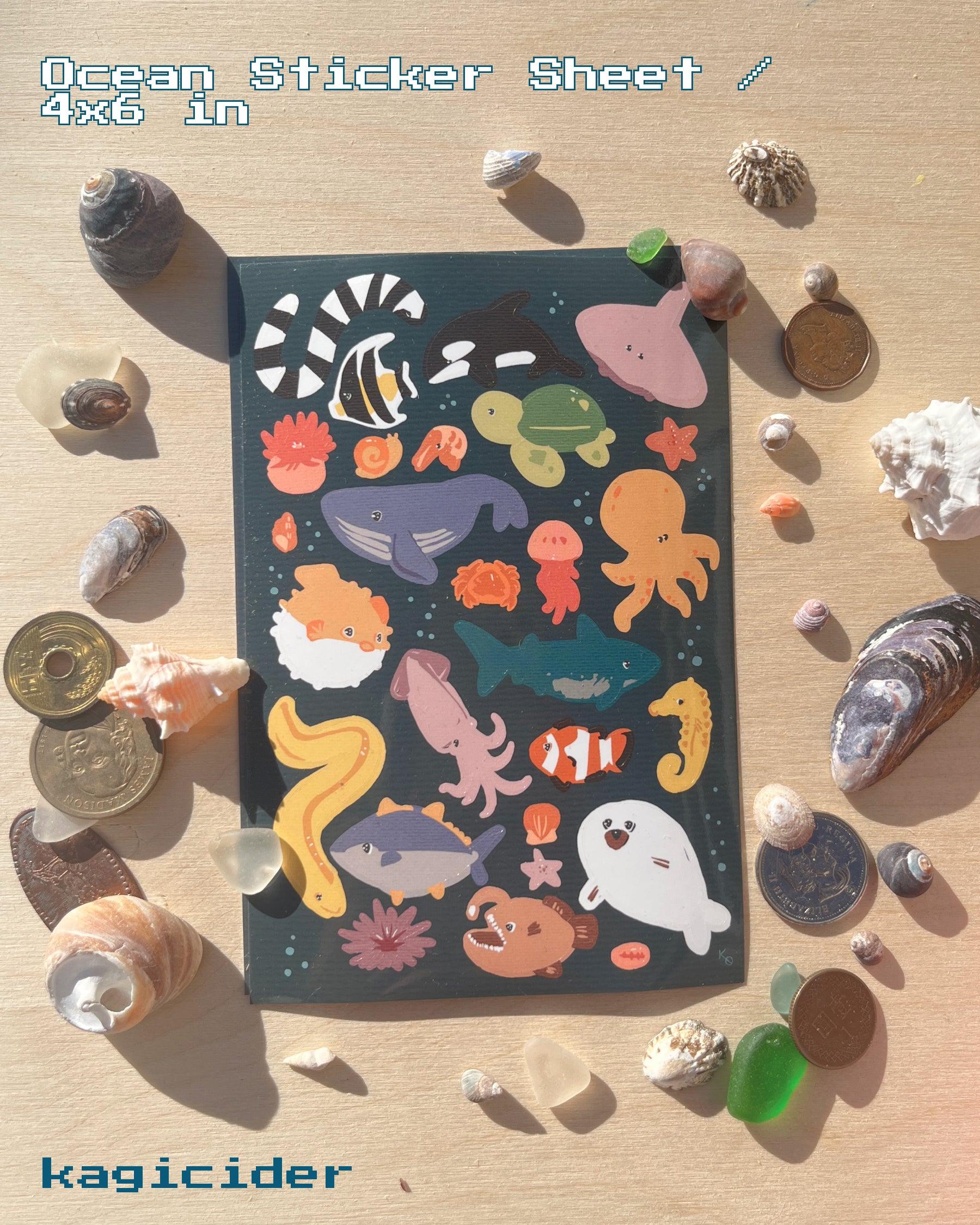 Cute Ocean Animal Vinyl Stickers