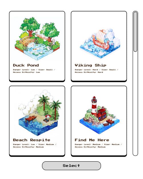 Isometric Island Watercolor Print | Video Game-Inspired Art
